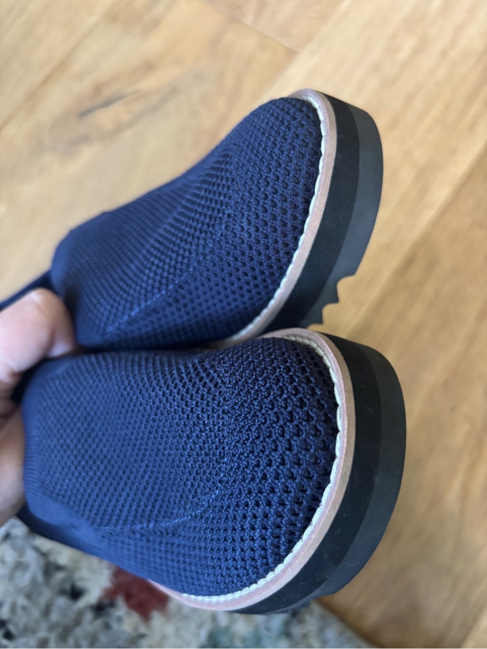 Eileen fisher navy Lindy novo stretch knit wedge womens 5 - Picture 5 of 5